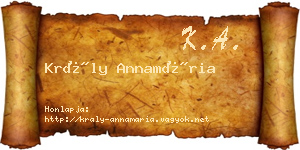 Krály Annamária névjegykártya