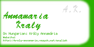 annamaria kraly business card